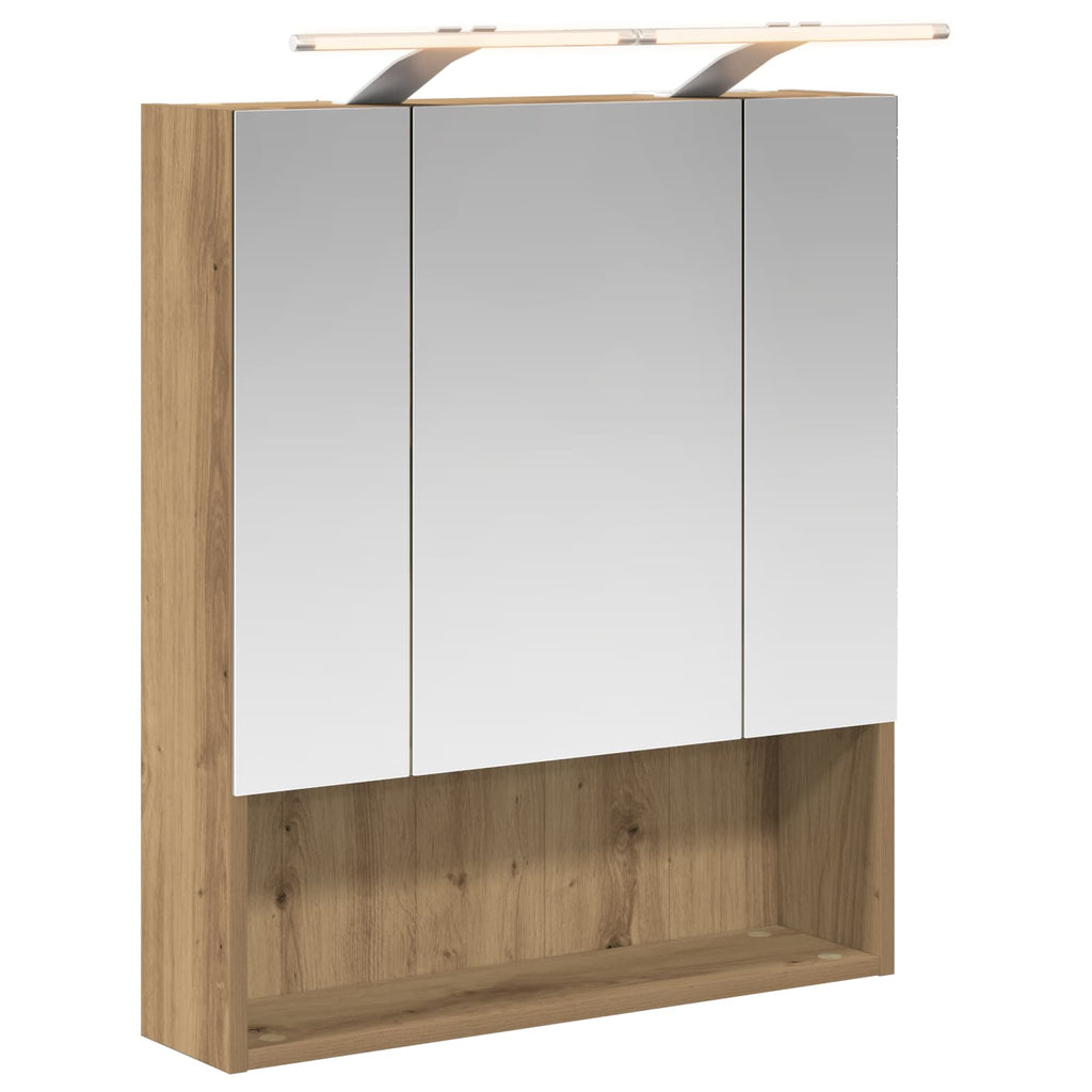 Badezimmerspiegelschrank Kunsthandwerk Eiche 60 x 14.5 x 70 cm