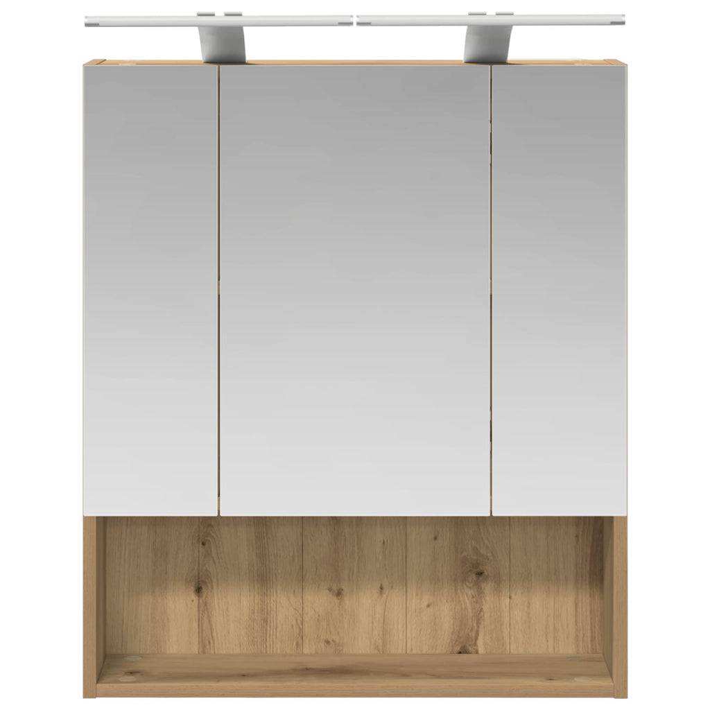 Badezimmerspiegelschrank Kunsthandwerk Eiche 60 x 14.5 x 70 cm