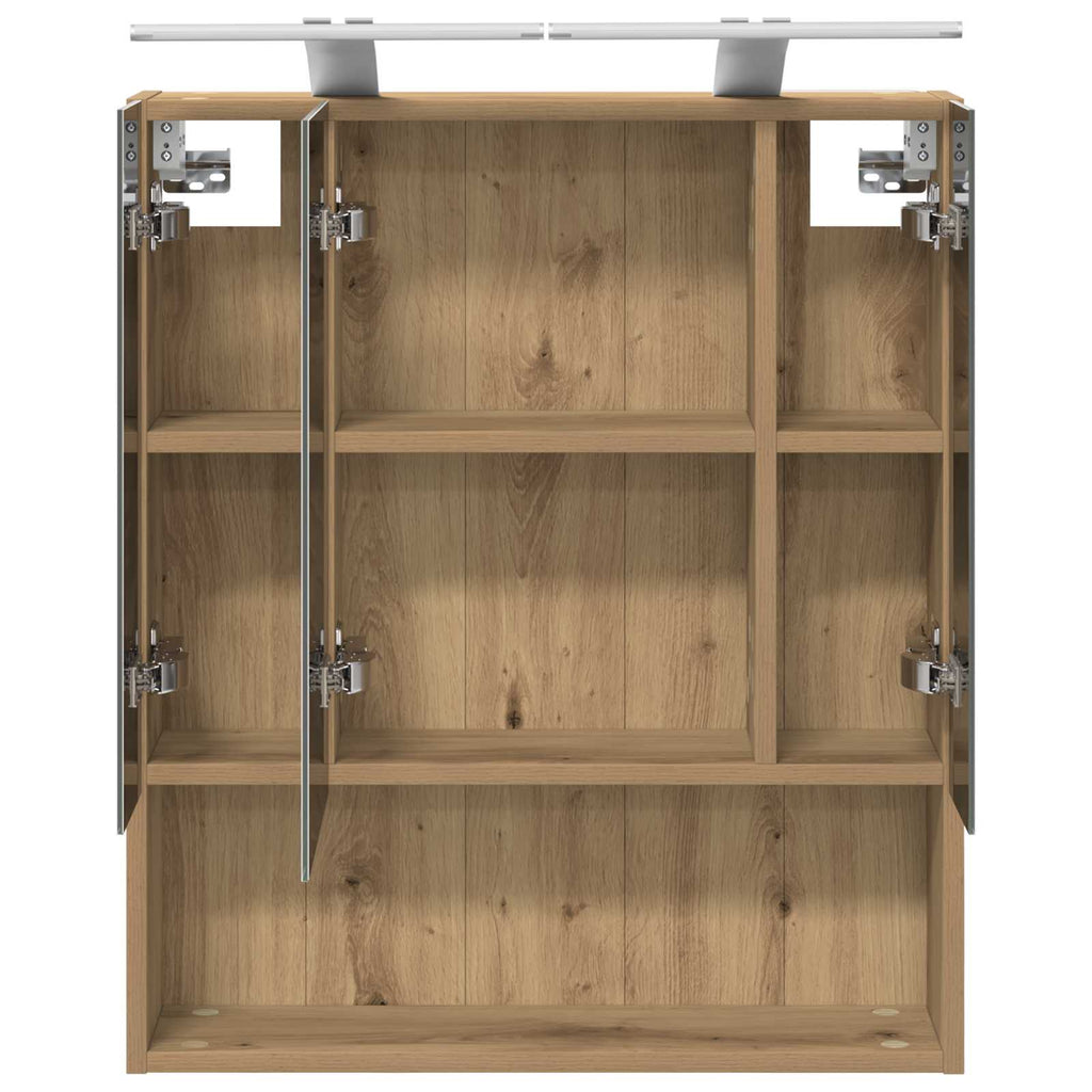 Badezimmerspiegelschrank Kunsthandwerk Eiche 60 x 14.5 x 70 cm