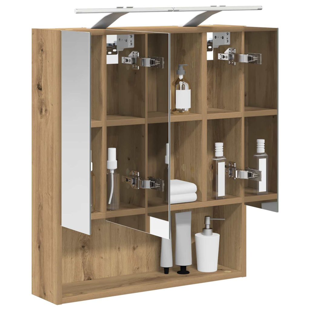 Badezimmerspiegelschrank Kunsthandwerk Eiche 60 x 14.5 x 70 cm