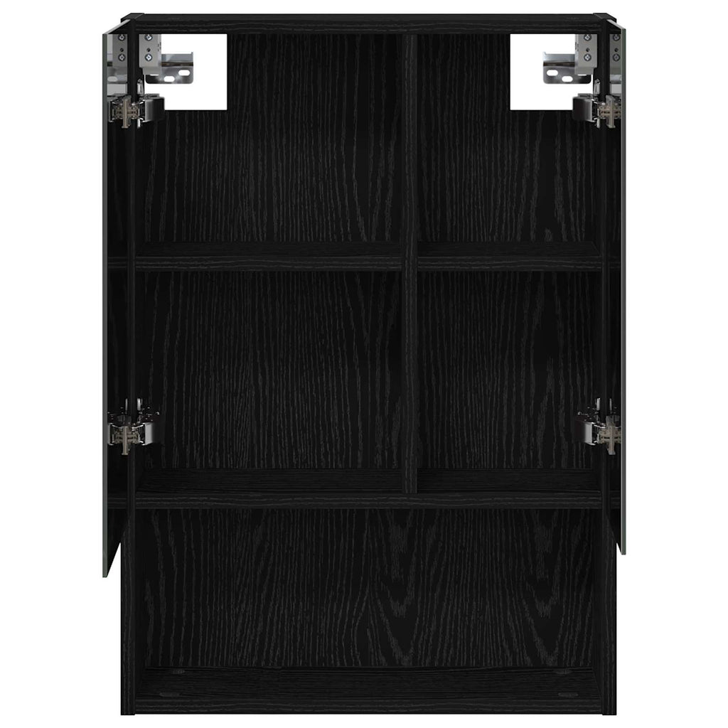 Badezimmerspiegelschrank Schwarz Eichen-Optik 50 x 14,5 x 70 cm