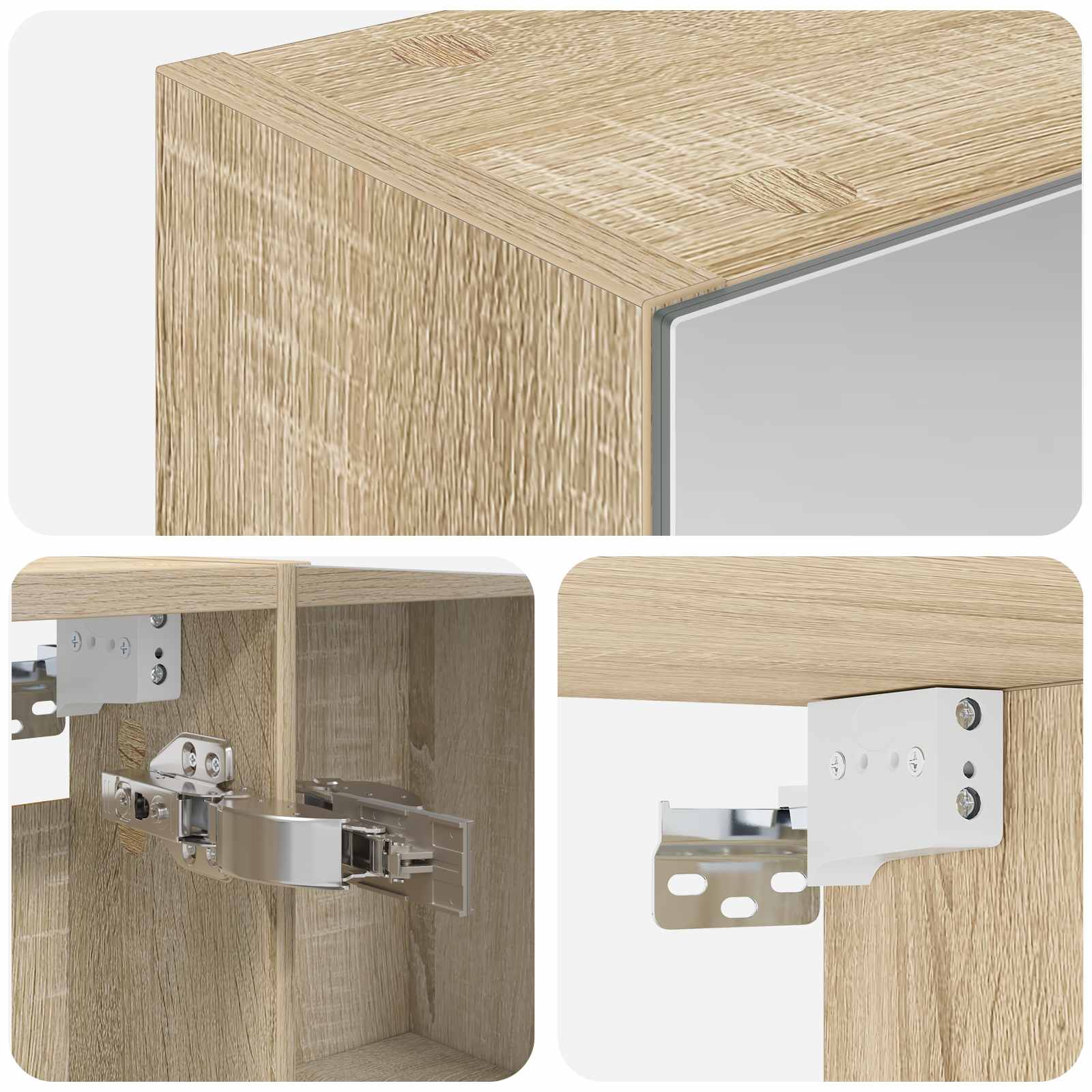 Badezimmerspiegelschrank mit Tür Sonoma-Eiche 50 x 14,5 x 70 cm
