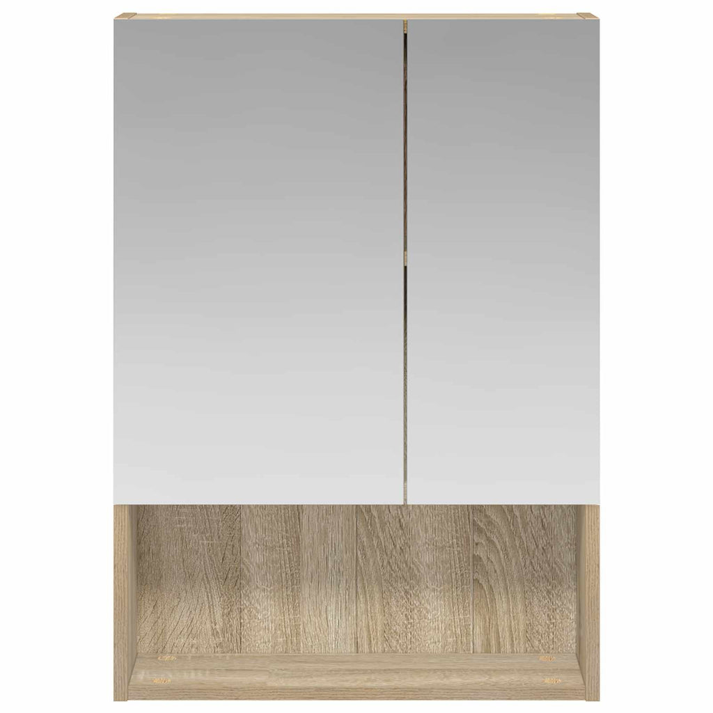 Badezimmerspiegelschrank mit Tür Sonoma-Eiche 50 x 14,5 x 70 cm