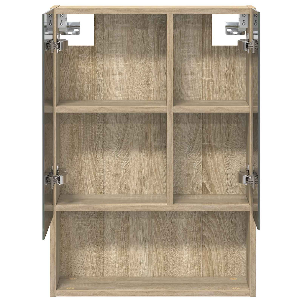 Badezimmerspiegelschrank mit Tür Sonoma-Eiche 50 x 14,5 x 70 cm