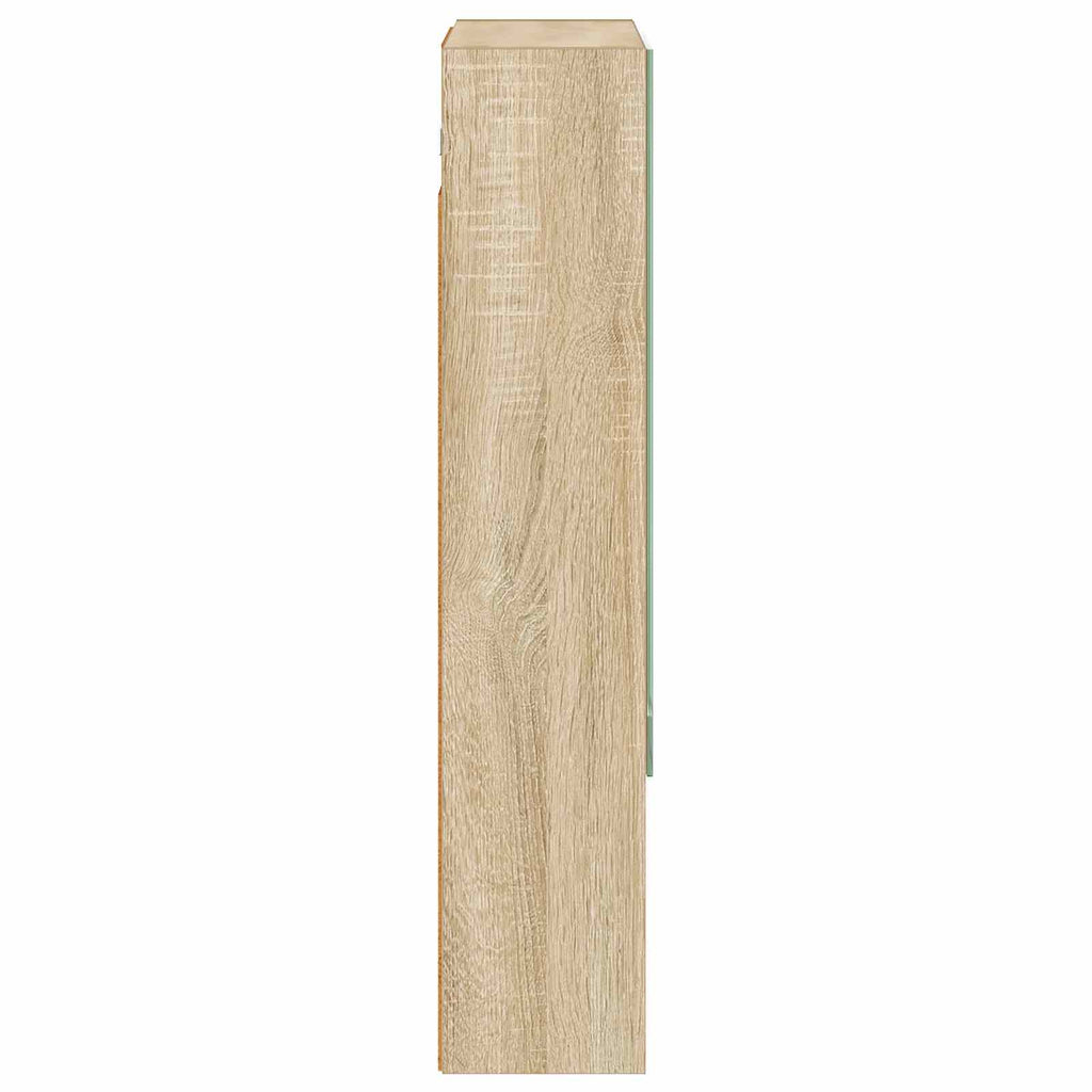 Badezimmerspiegelschrank mit Tür Sonoma-Eiche 50 x 14,5 x 70 cm