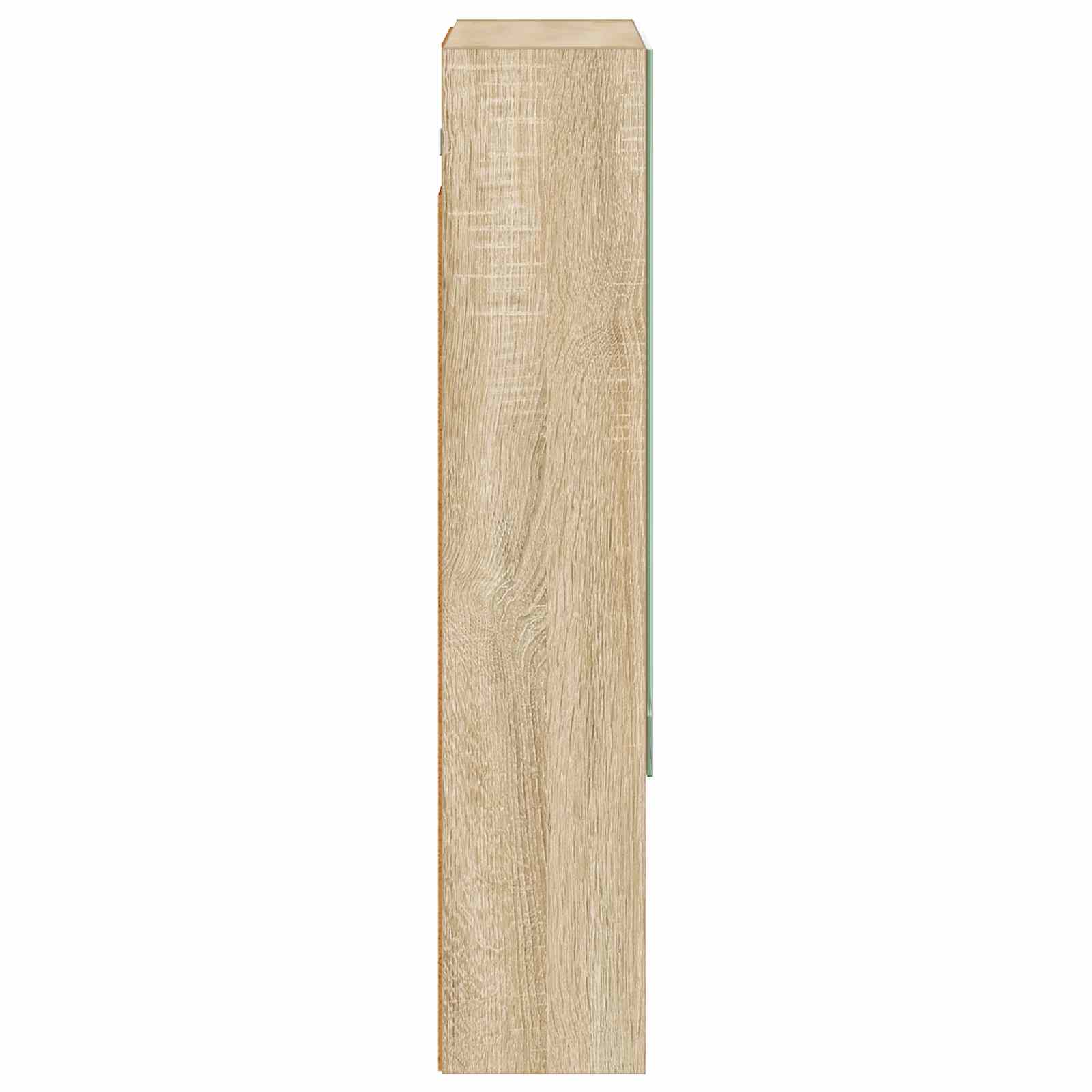 Badezimmerspiegelschrank mit Tür Sonoma-Eiche 50 x 14,5 x 70 cm