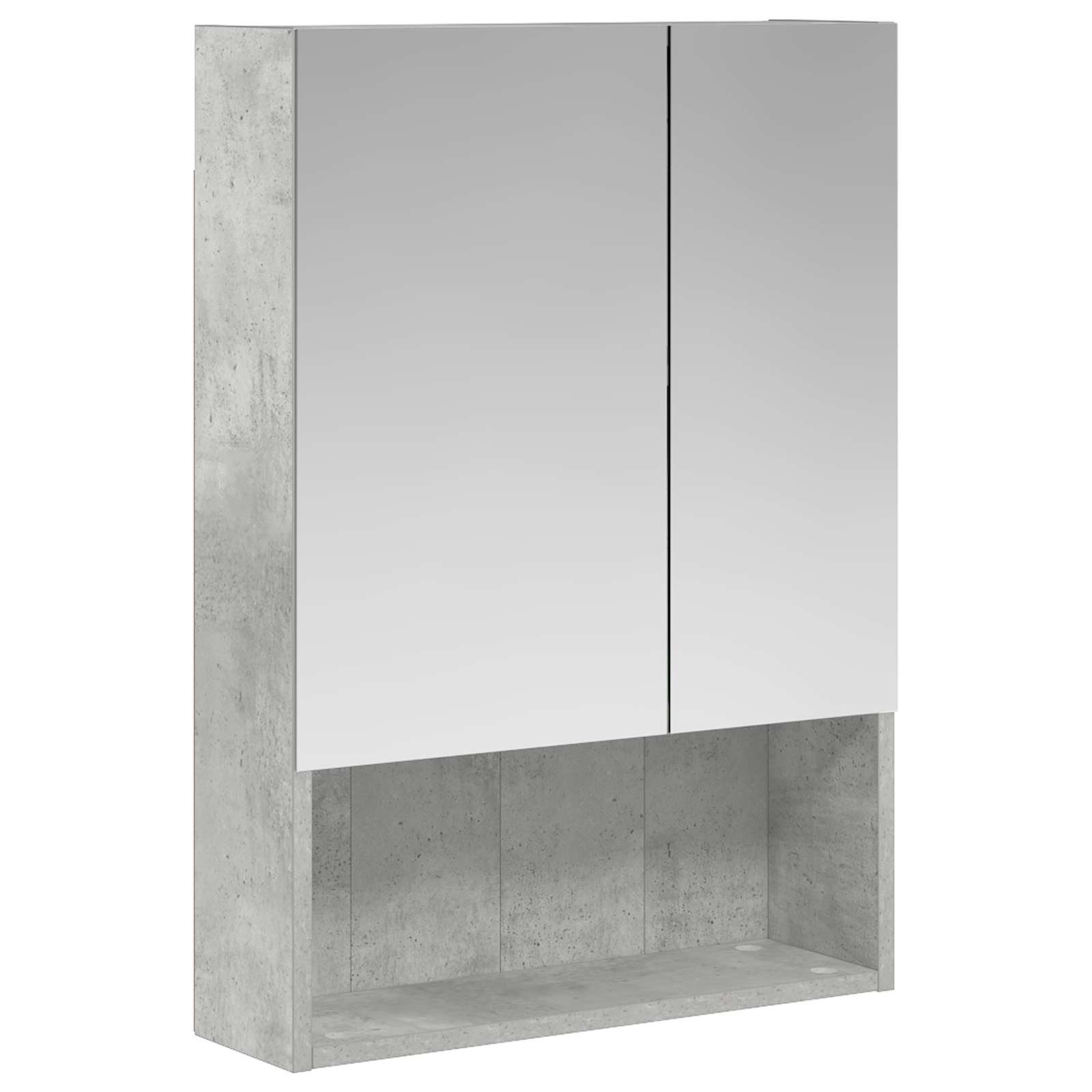 Badezimmerspiegelschrank mit Regal Beton Grau 50 x 14,5 x 70 cm
