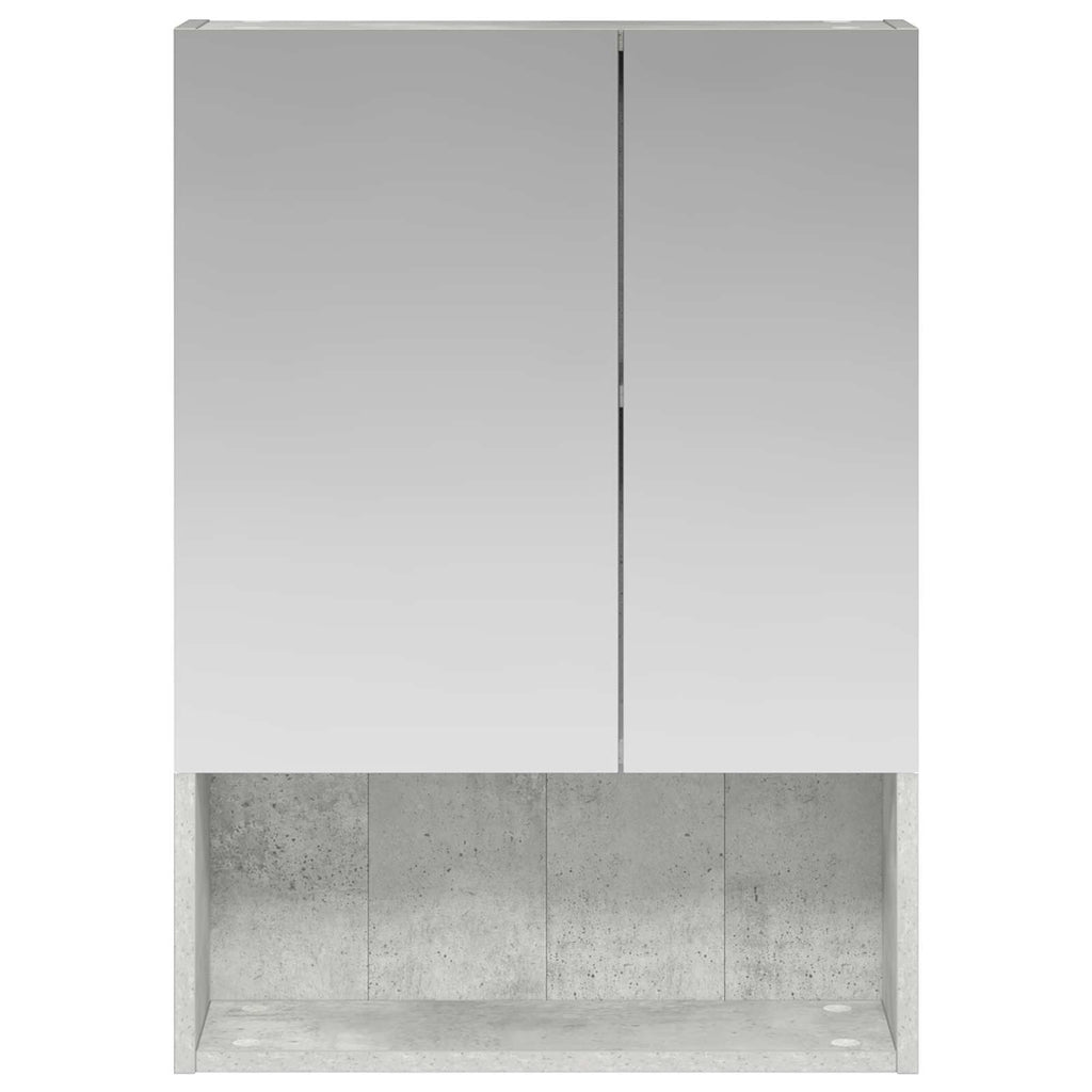 Badezimmerspiegelschrank mit Regal Beton Grau 50 x 14,5 x 70 cm