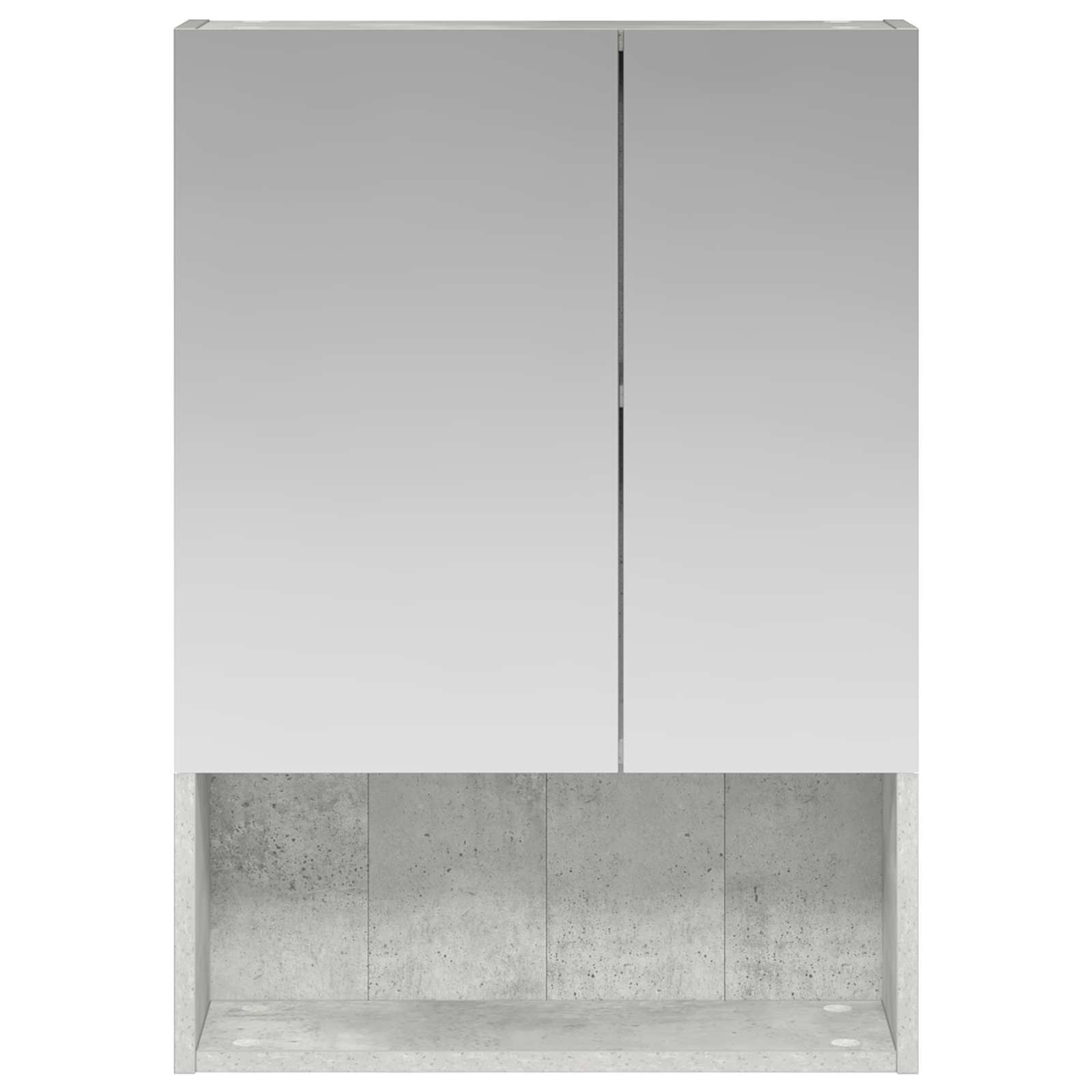 Badezimmerspiegelschrank mit Regal Beton Grau 50 x 14,5 x 70 cm