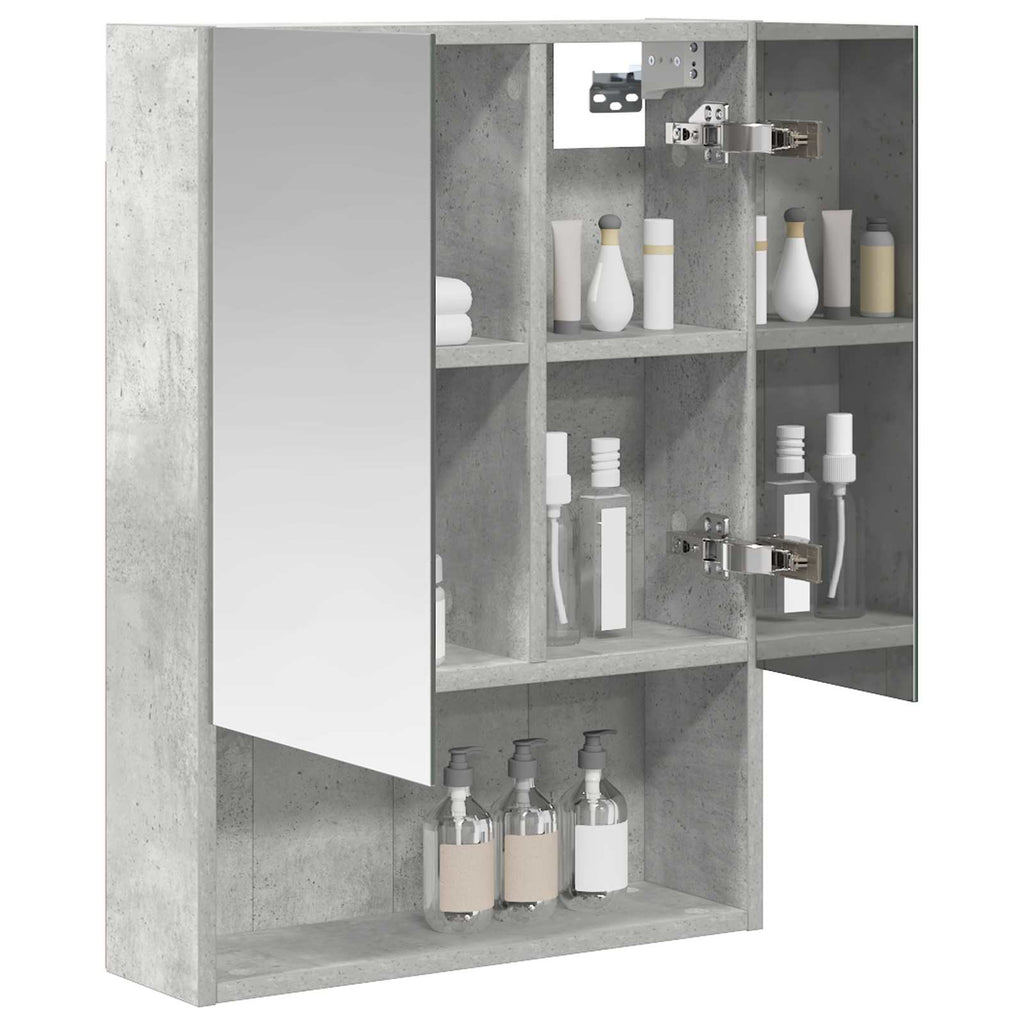 Badezimmerspiegelschrank mit Regal Beton Grau 50 x 14,5 x 70 cm