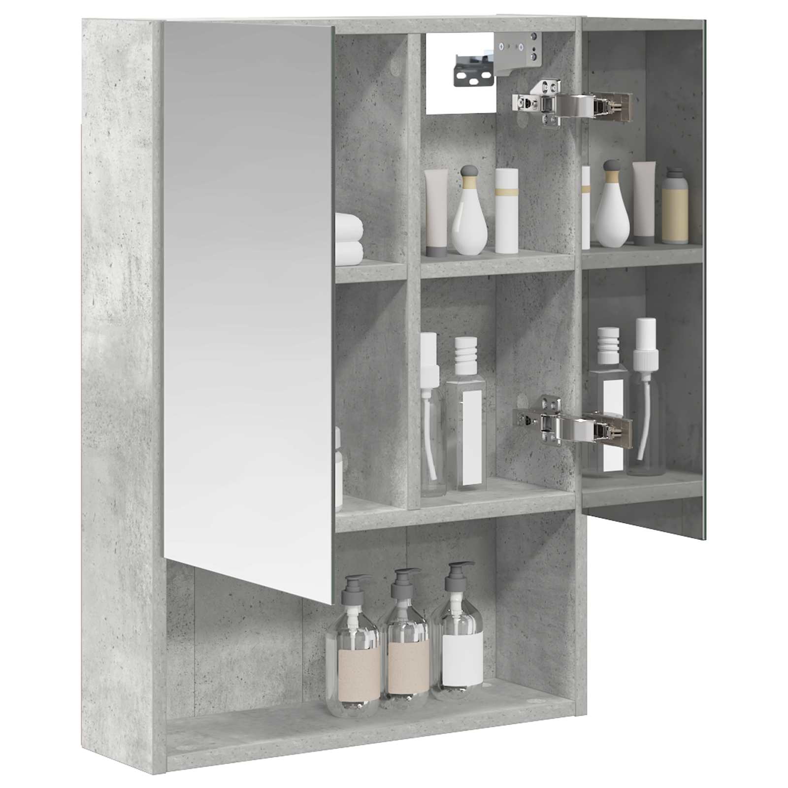 Badezimmerspiegelschrank mit Regal Beton Grau 50 x 14,5 x 70 cm