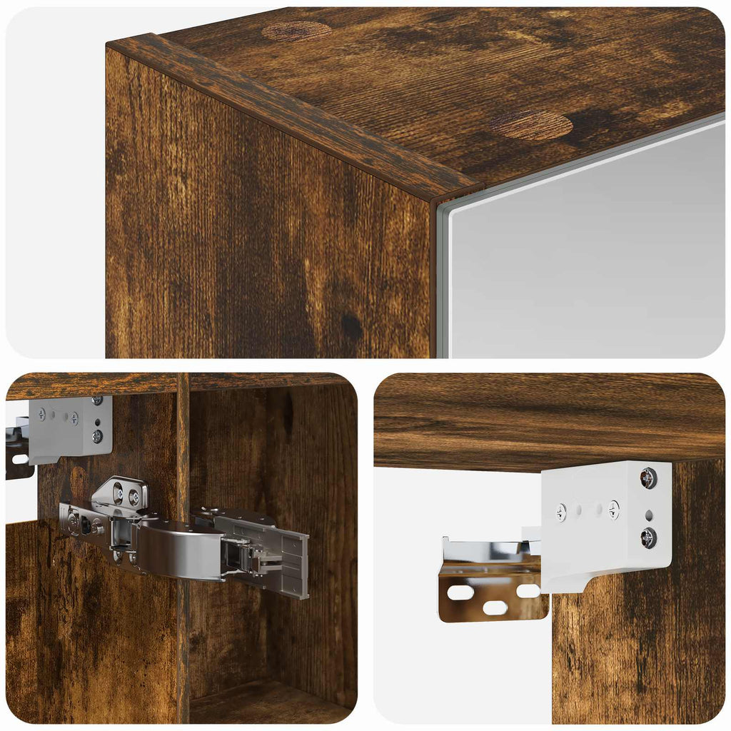 Badezimmerspiegelschrank Geräucherte Eiche 50 x 14,5 x 70 cm