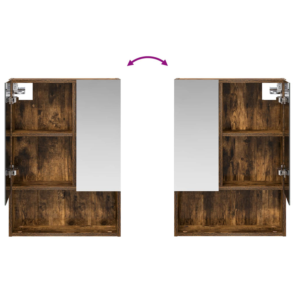 Badezimmerspiegelschrank Geräucherte Eiche 50 x 14,5 x 70 cm