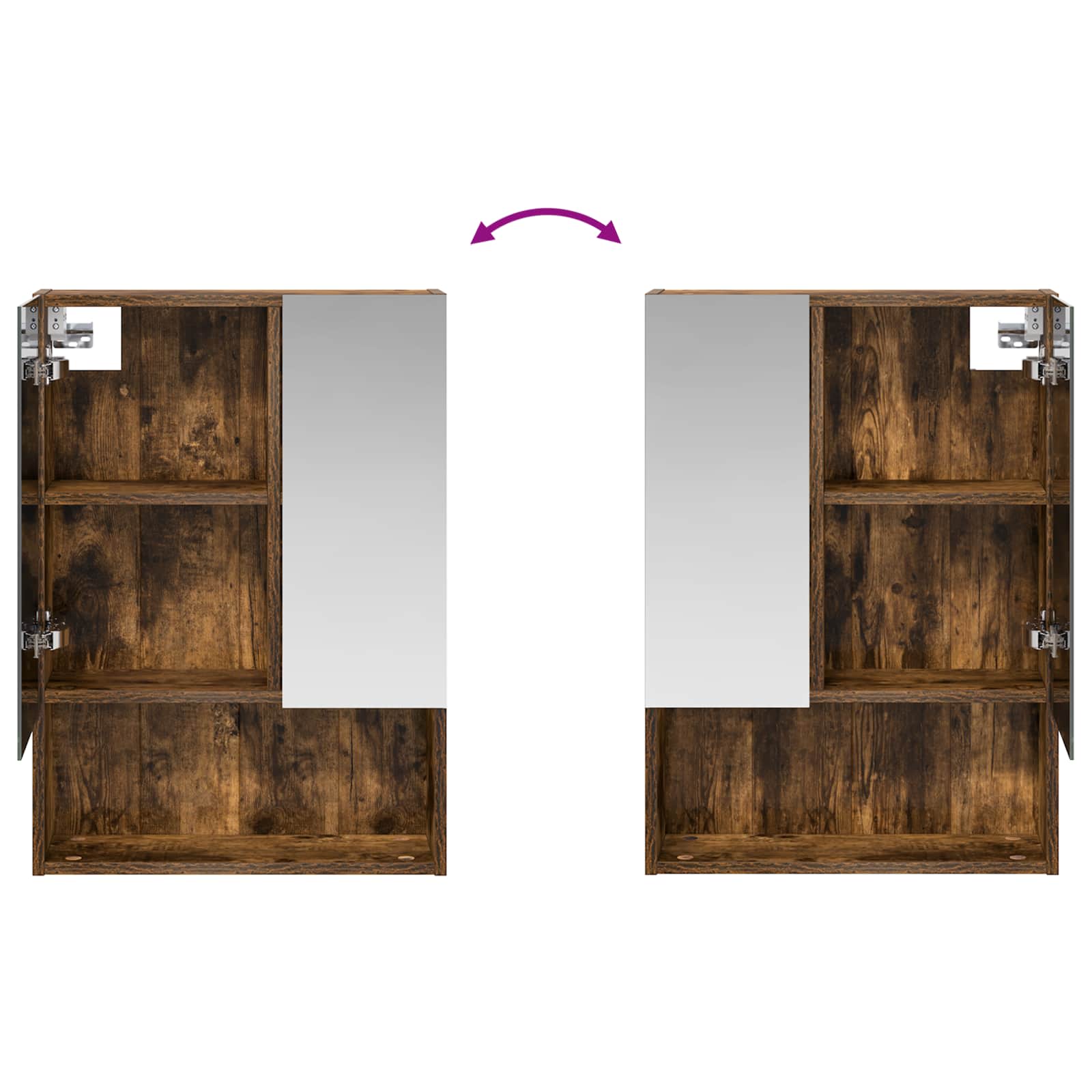 Badezimmerspiegelschrank Geräucherte Eiche 50 x 14,5 x 70 cm