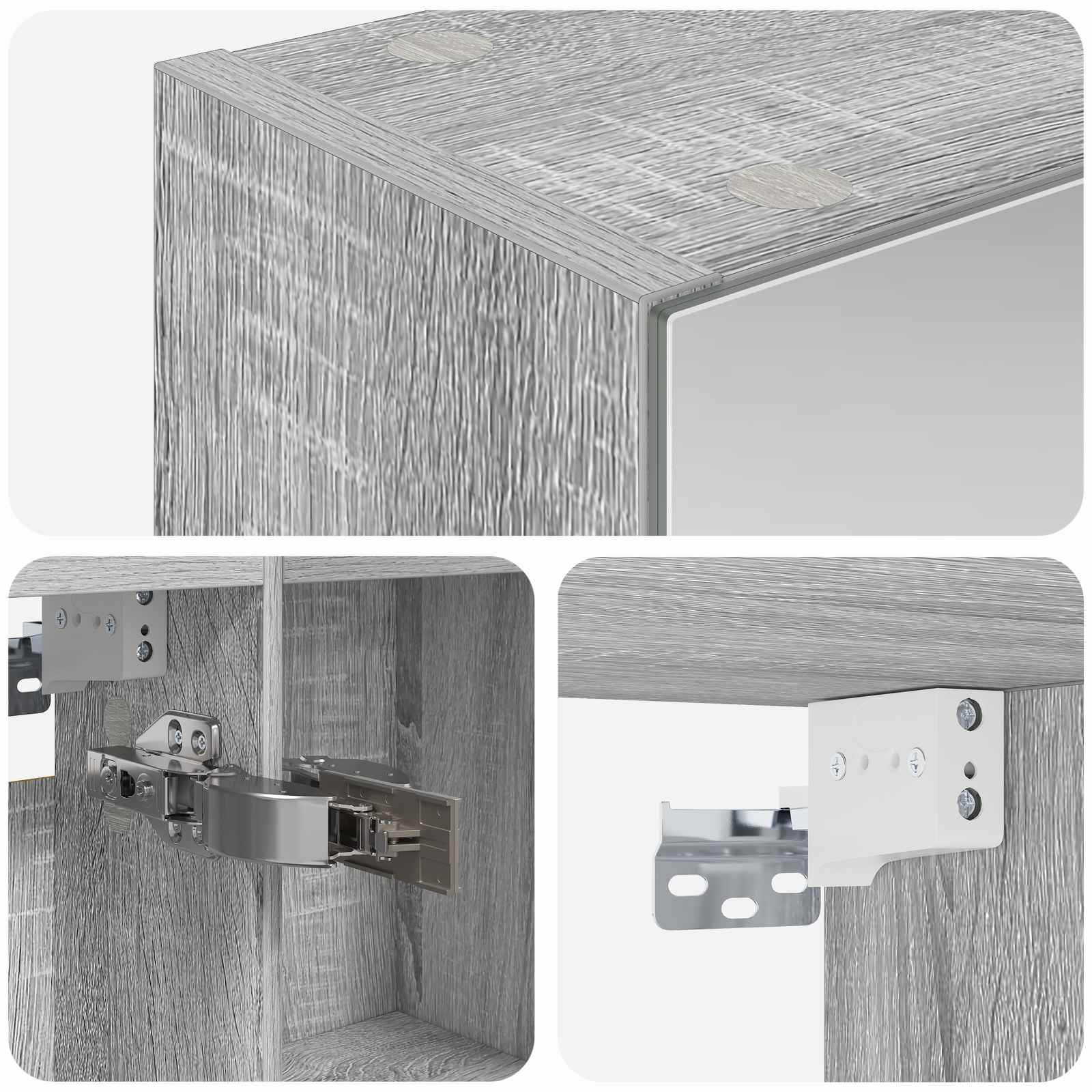 Badezimmerspiegelschrank Graues Sonoma 50 x 14,5 x 70 cm