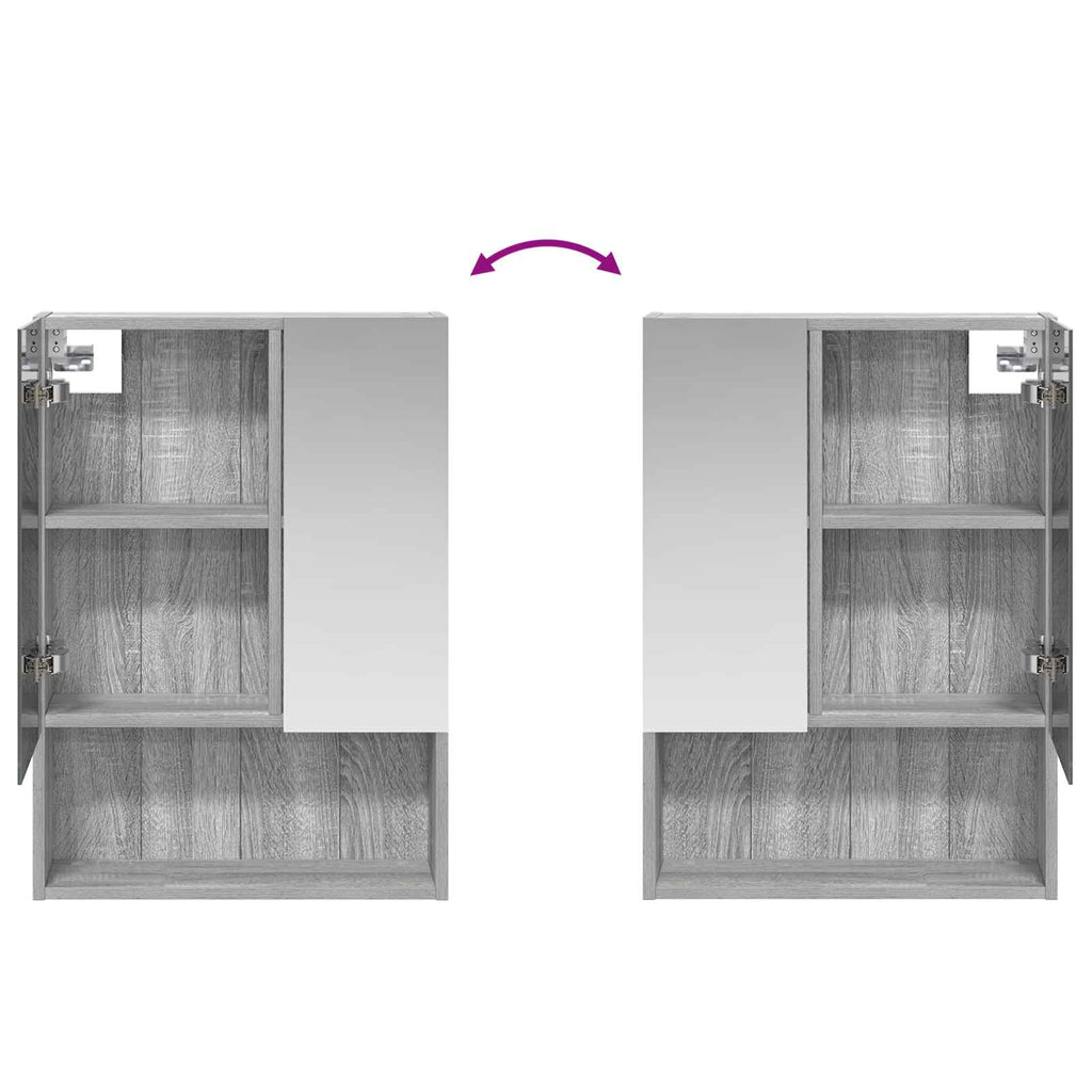 Badezimmerspiegelschrank Graues Sonoma 50 x 14,5 x 70 cm