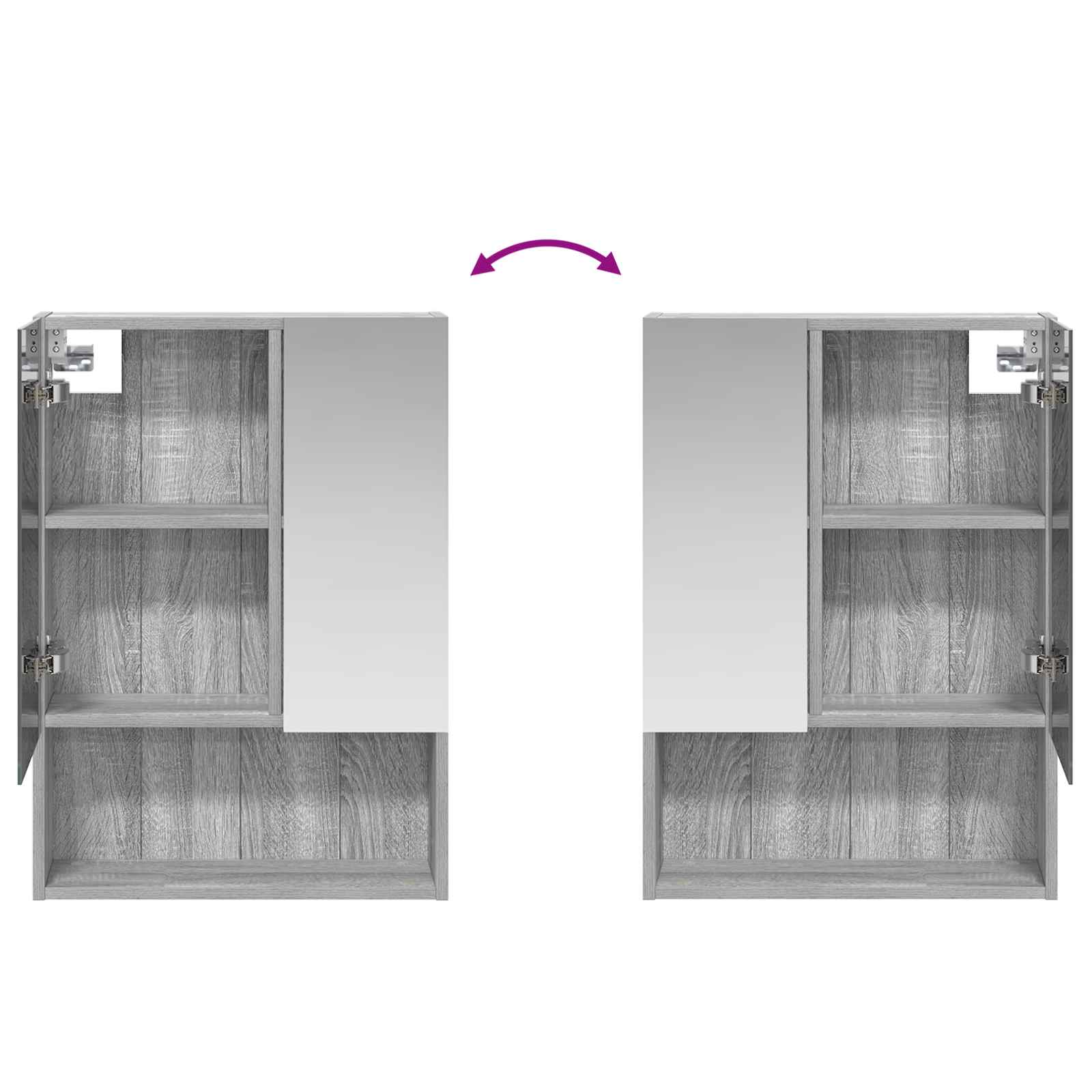 Badezimmerspiegelschrank Graues Sonoma 50 x 14,5 x 70 cm