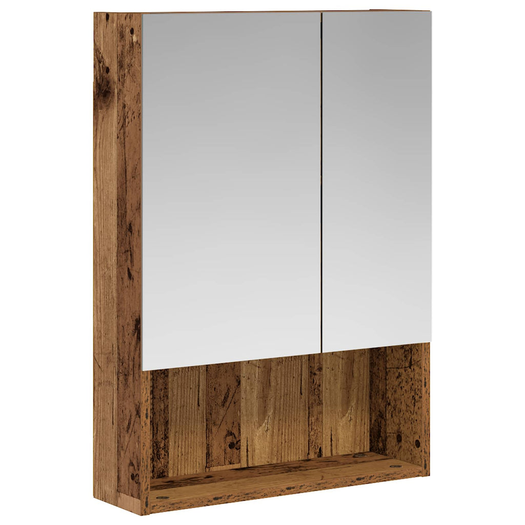 Badezimmerspiegelschrank mit Regal Altholz 50 x 14,5 x 70 cm