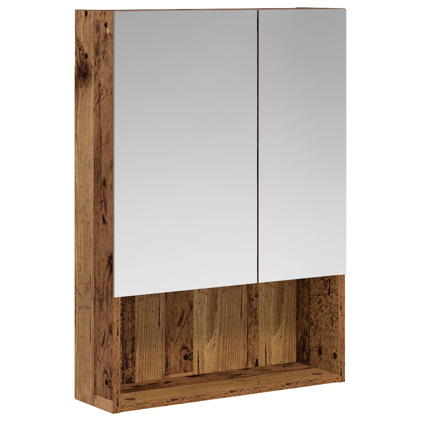 Badezimmerspiegelschrank mit Regal Altholz 50 x 14,5 x 70 cm
