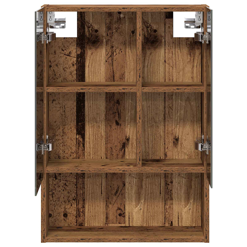 Badezimmerspiegelschrank mit Regal Altholz 50 x 14,5 x 70 cm