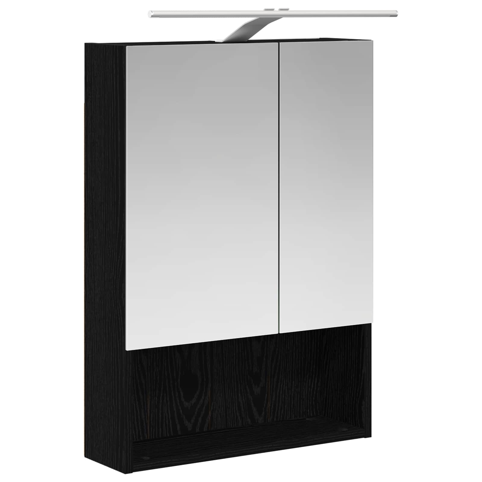 Badezimmerspiegelschrank Schwarz Eichen-Optik 50 x 14,5 x 70 cm