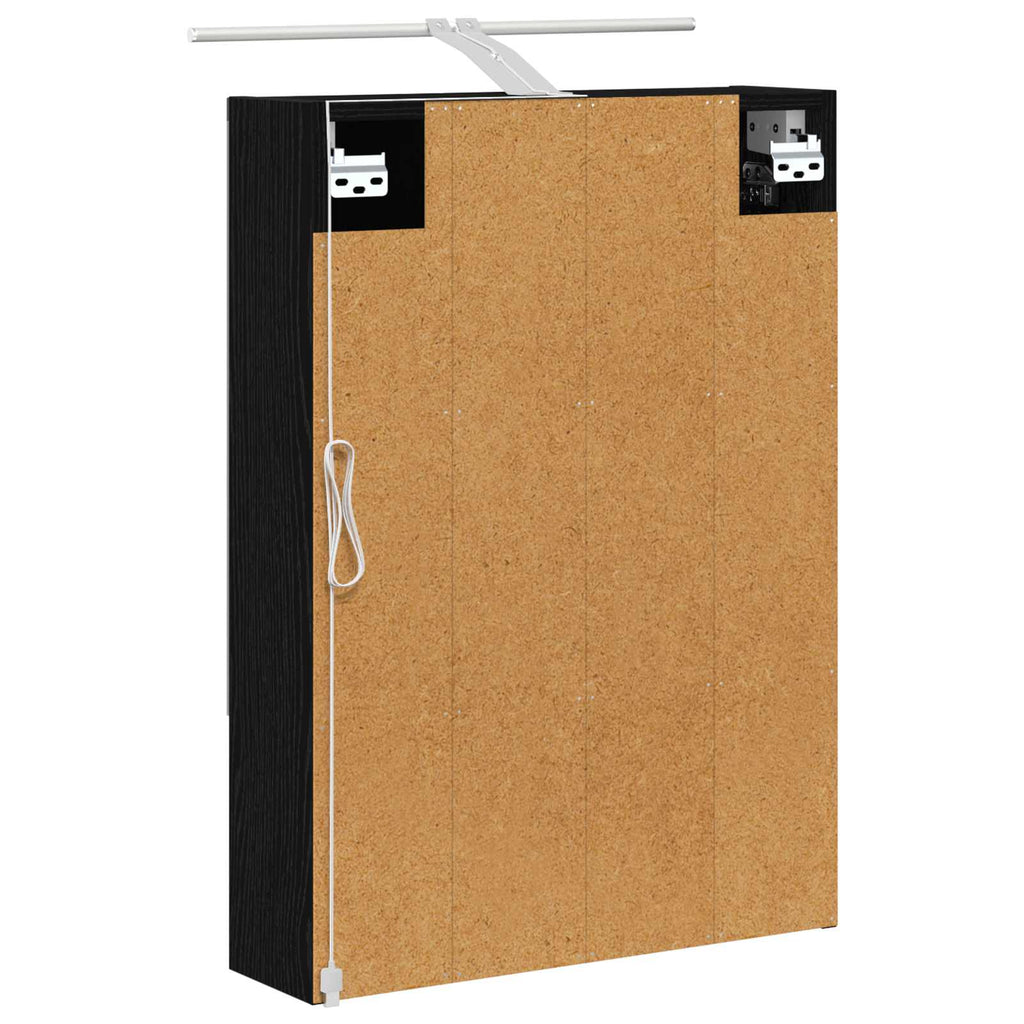 Badezimmerspiegelschrank Schwarz Eichen-Optik 50 x 14,5 x 70 cm