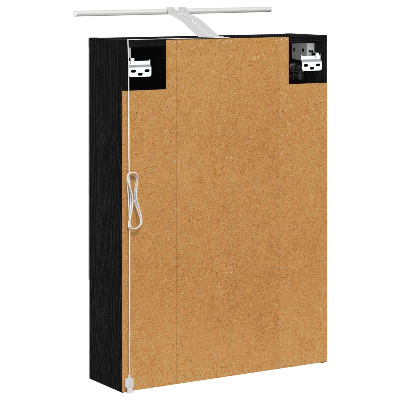 Badezimmerspiegelschrank Schwarz Eichen-Optik 50 x 14,5 x 70 cm