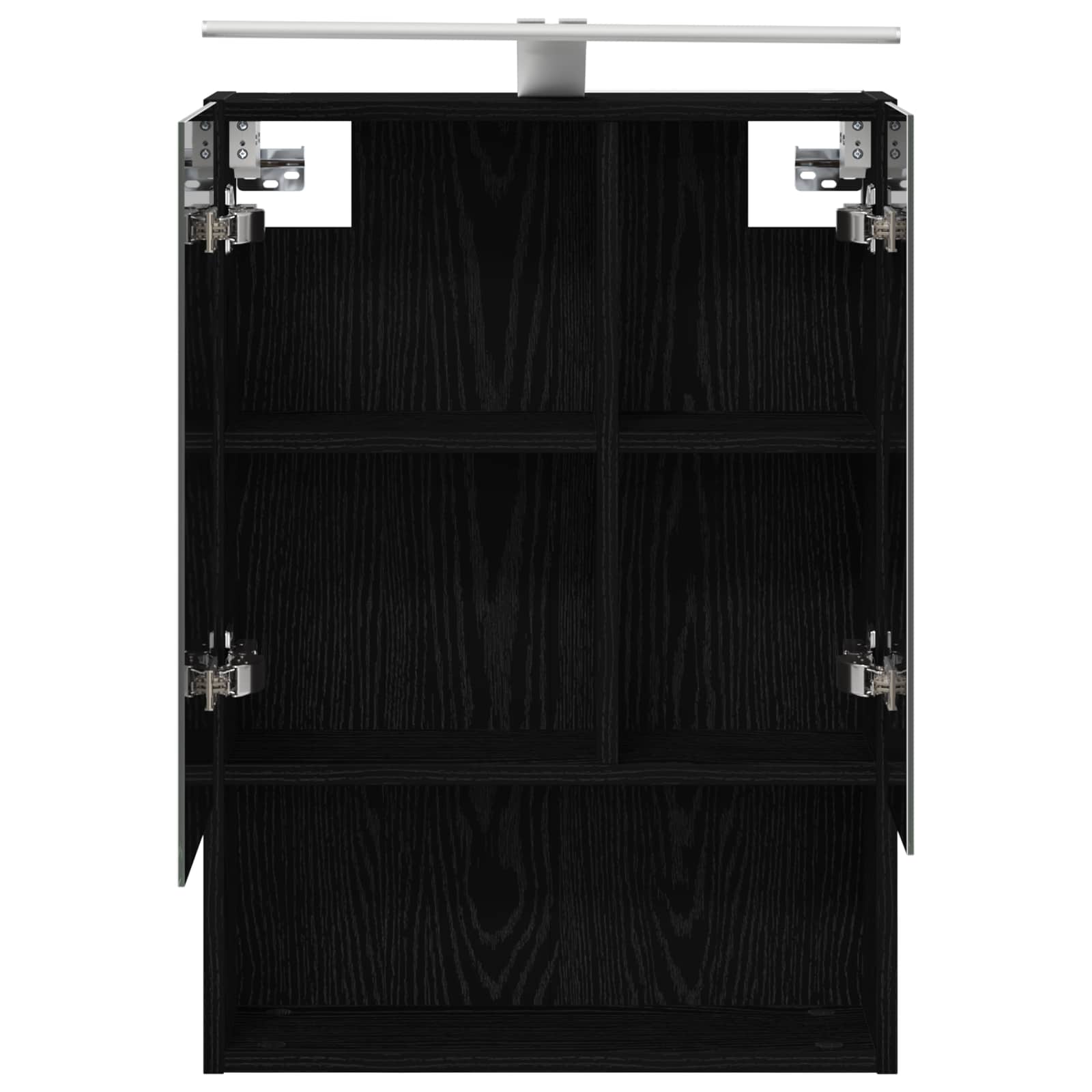 Badezimmerspiegelschrank Schwarz Eichen-Optik 50 x 14,5 x 70 cm