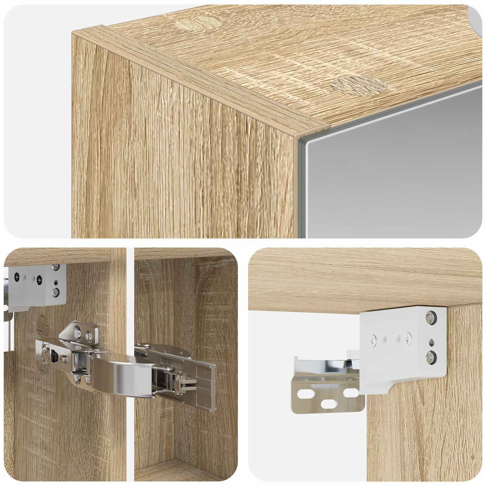 Badezimmerspiegelschrank mit Tür Sonoma-Eiche 50 x 14,5 x 70 cm