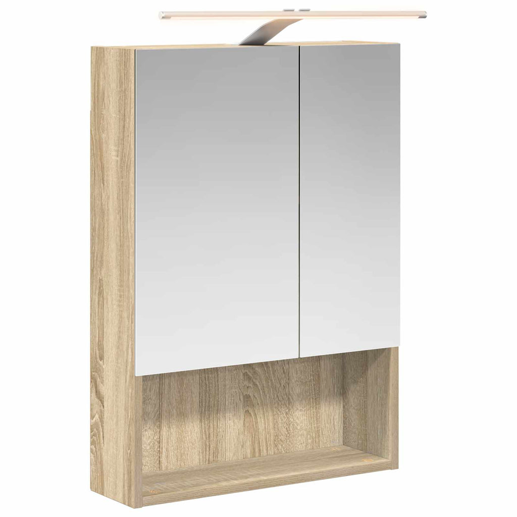 Badezimmerspiegelschrank mit Tür Sonoma-Eiche 50 x 14,5 x 70 cm