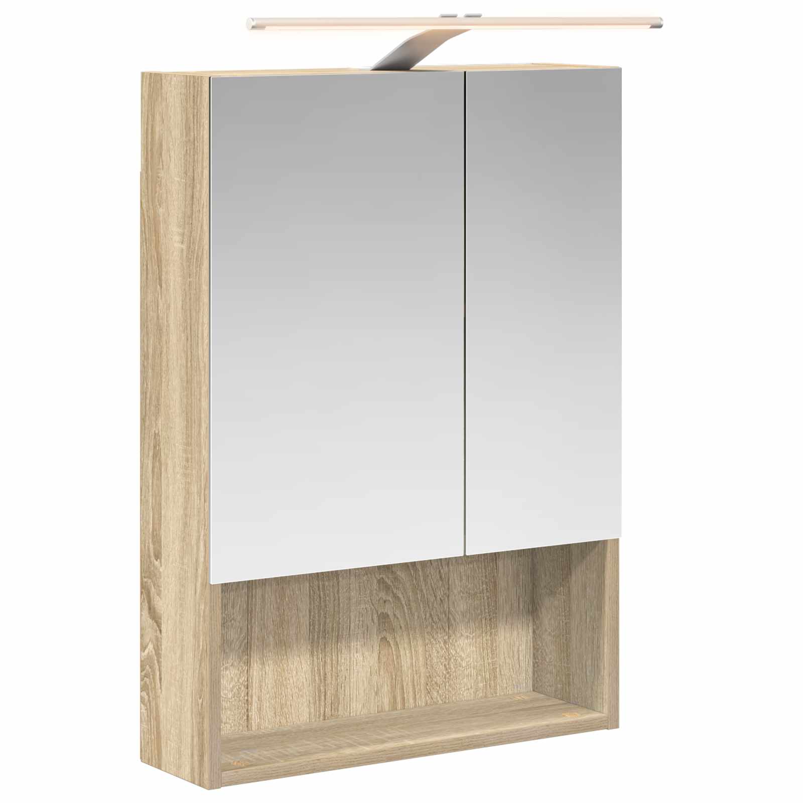 Badezimmerspiegelschrank mit Tür Sonoma-Eiche 50 x 14,5 x 70 cm