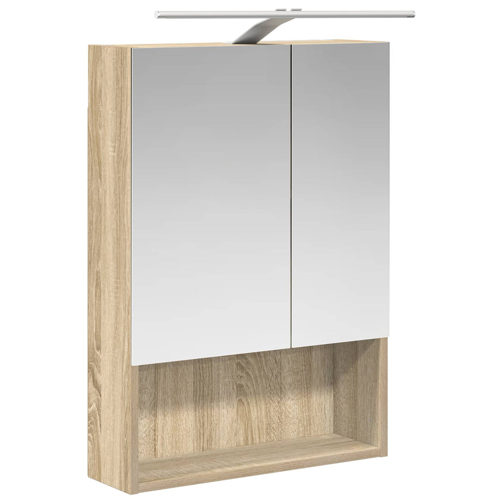 Badezimmerspiegelschrank mit Tür Sonoma-Eiche 50 x 14,5 x 70 cm