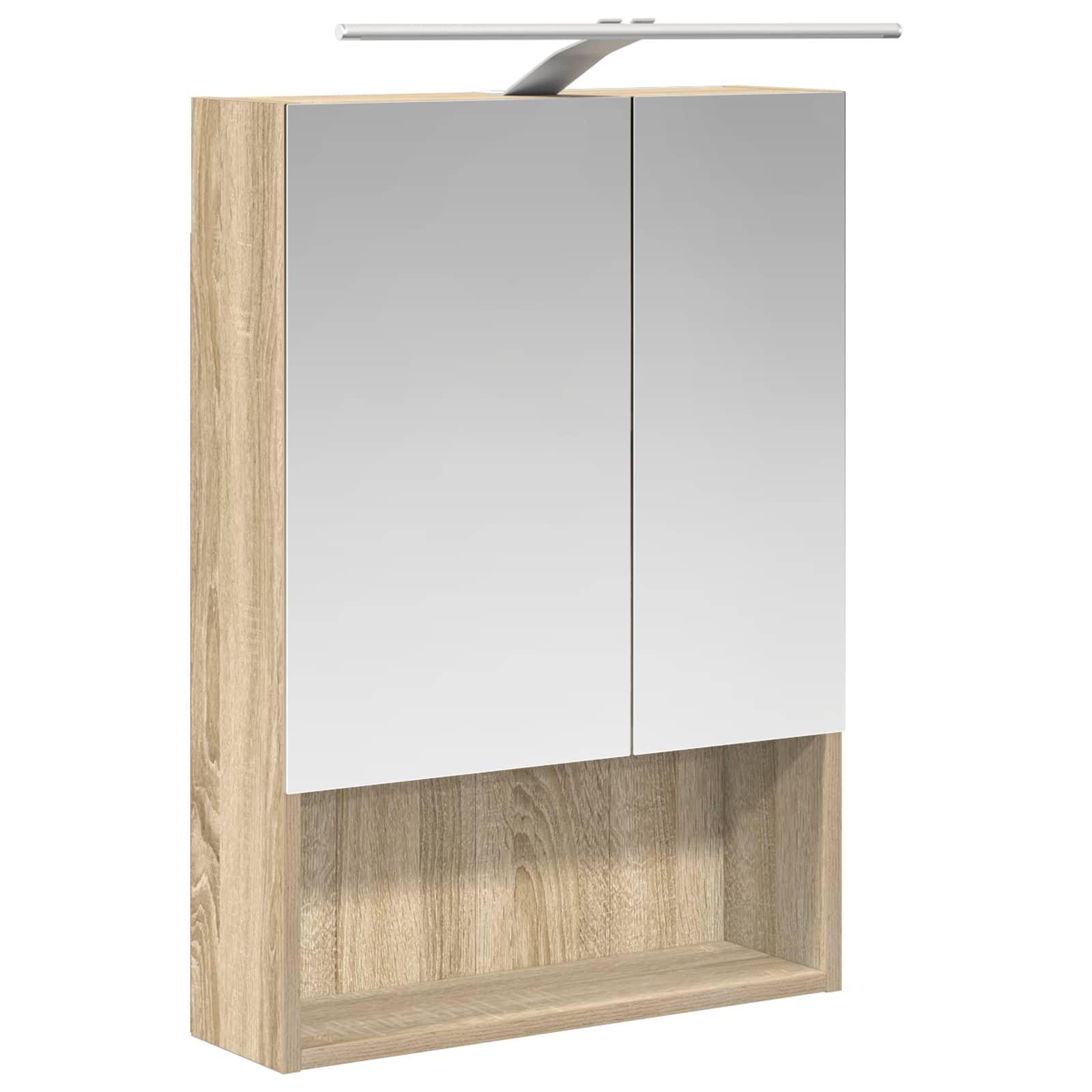 Badezimmerspiegelschrank mit Tür Sonoma-Eiche 50 x 14,5 x 70 cm