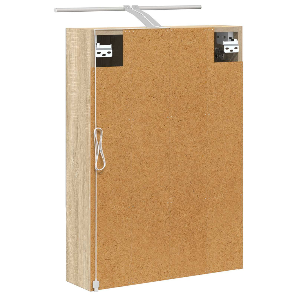 Badezimmerspiegelschrank mit Tür Sonoma-Eiche 50 x 14,5 x 70 cm