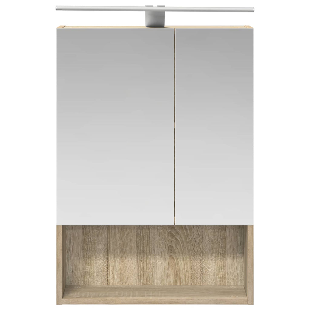 Badezimmerspiegelschrank mit Tür Sonoma-Eiche 50 x 14,5 x 70 cm