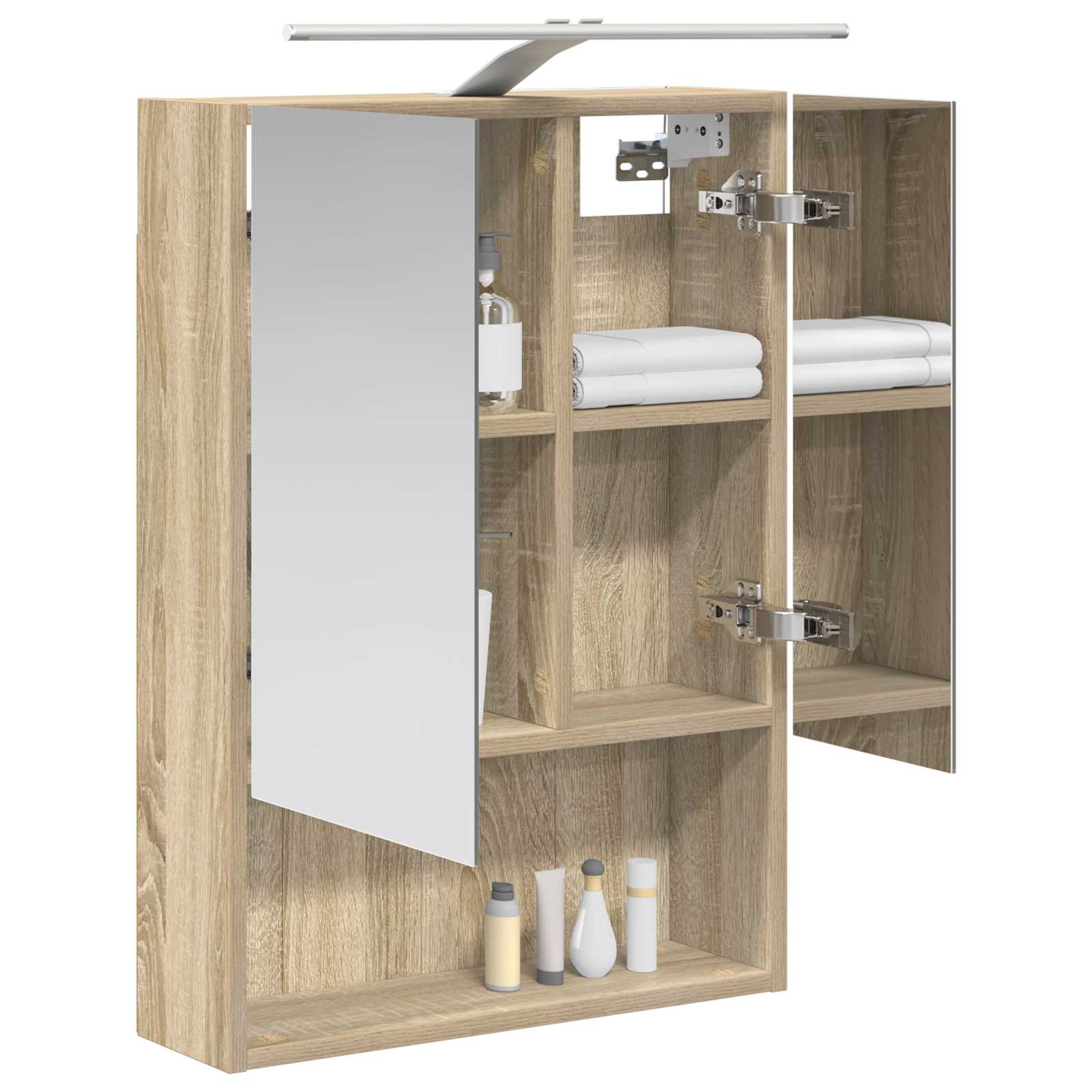 Badezimmerspiegelschrank mit Tür Sonoma-Eiche 50 x 14,5 x 70 cm