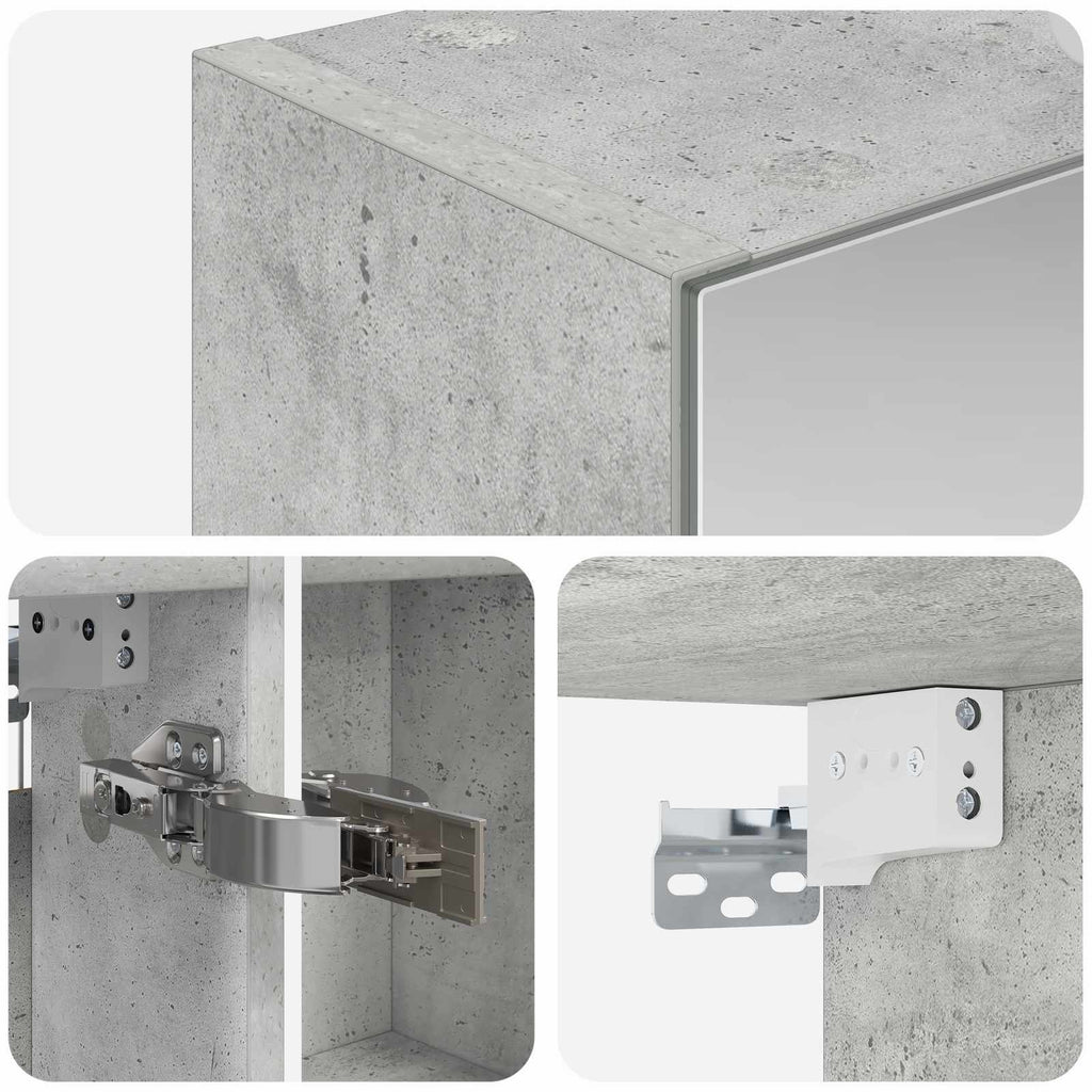 Badezimmerspiegelschrank mit Regal Beton Grau 50 x 14,5 x 70 cm
