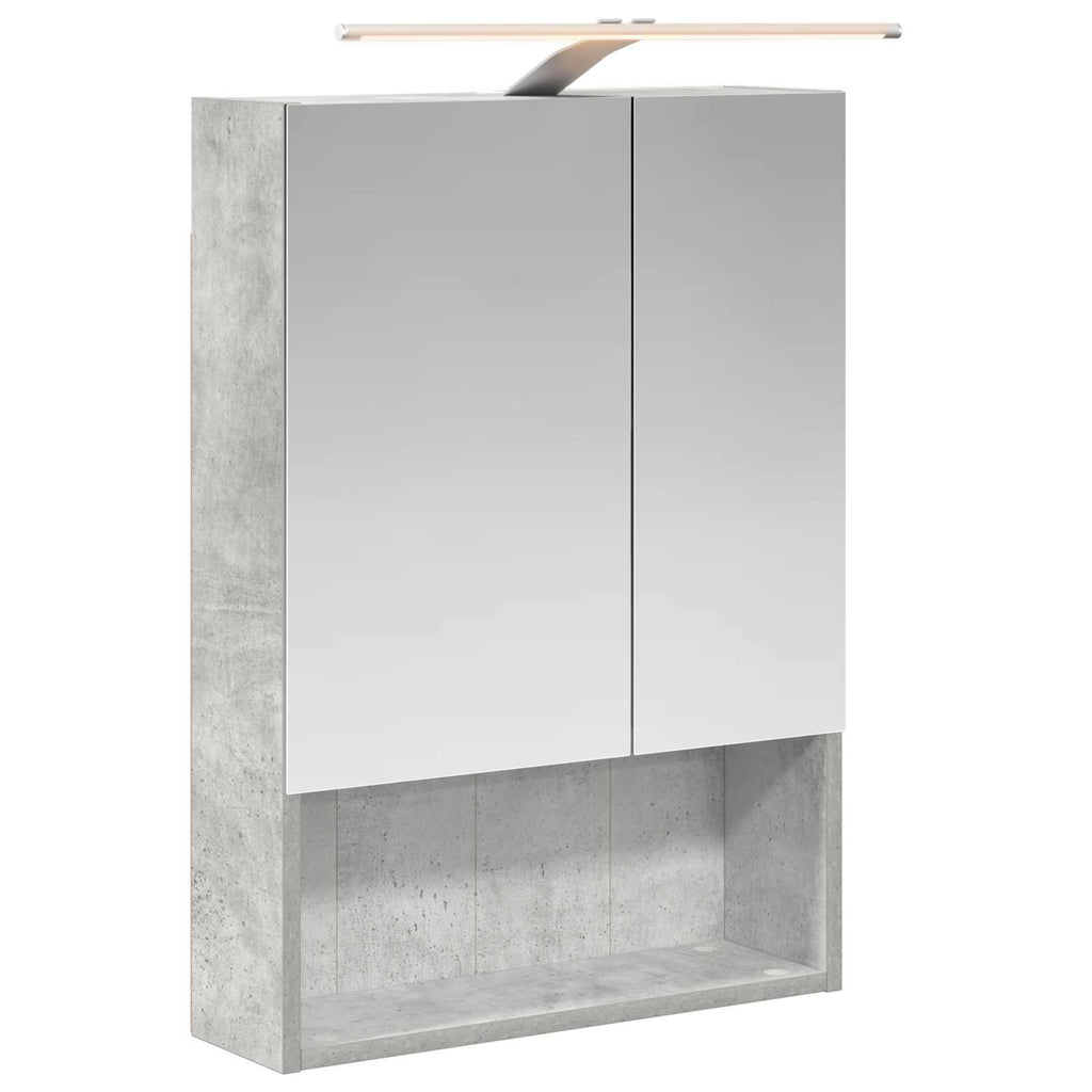 Badezimmerspiegelschrank mit Regal Beton Grau 50 x 14,5 x 70 cm
