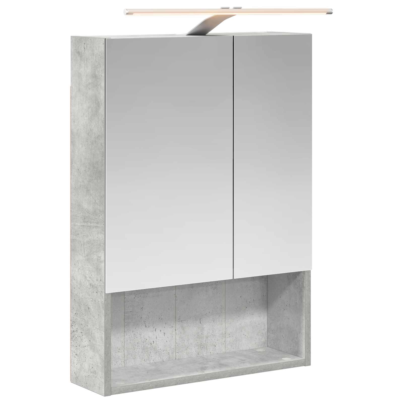 Badezimmerspiegelschrank mit Regal Beton Grau 50 x 14,5 x 70 cm