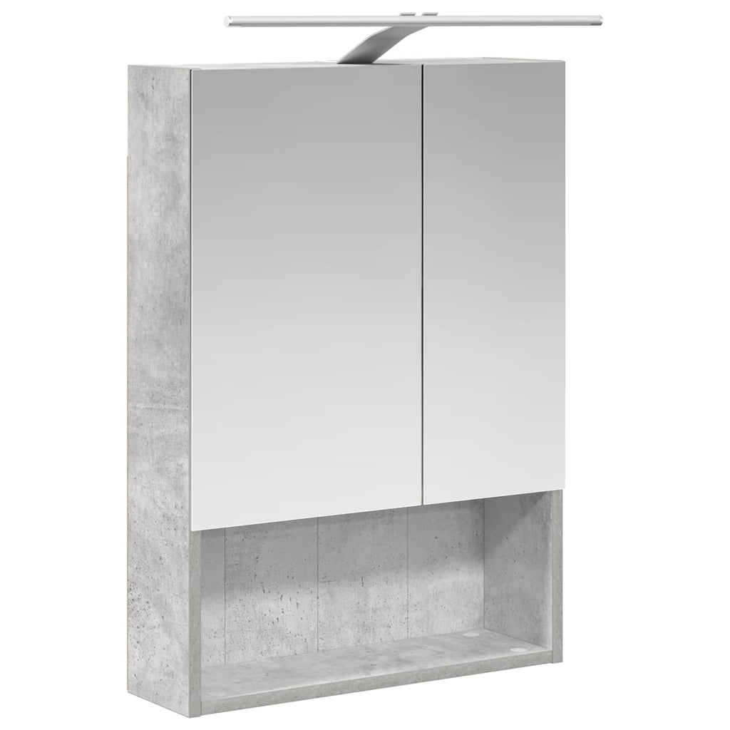 Badezimmerspiegelschrank mit Regal Beton Grau 50 x 14,5 x 70 cm