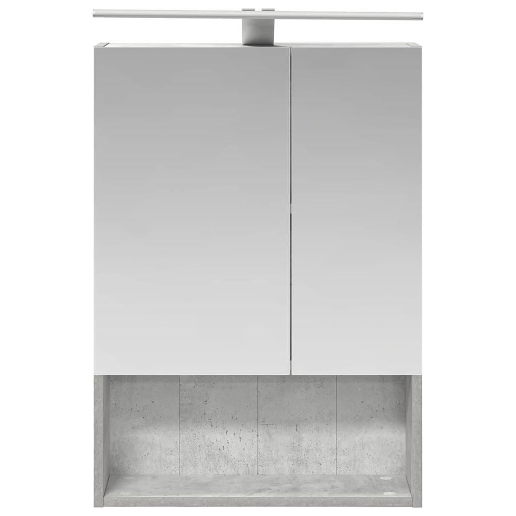 Badezimmerspiegelschrank mit Regal Beton Grau 50 x 14,5 x 70 cm