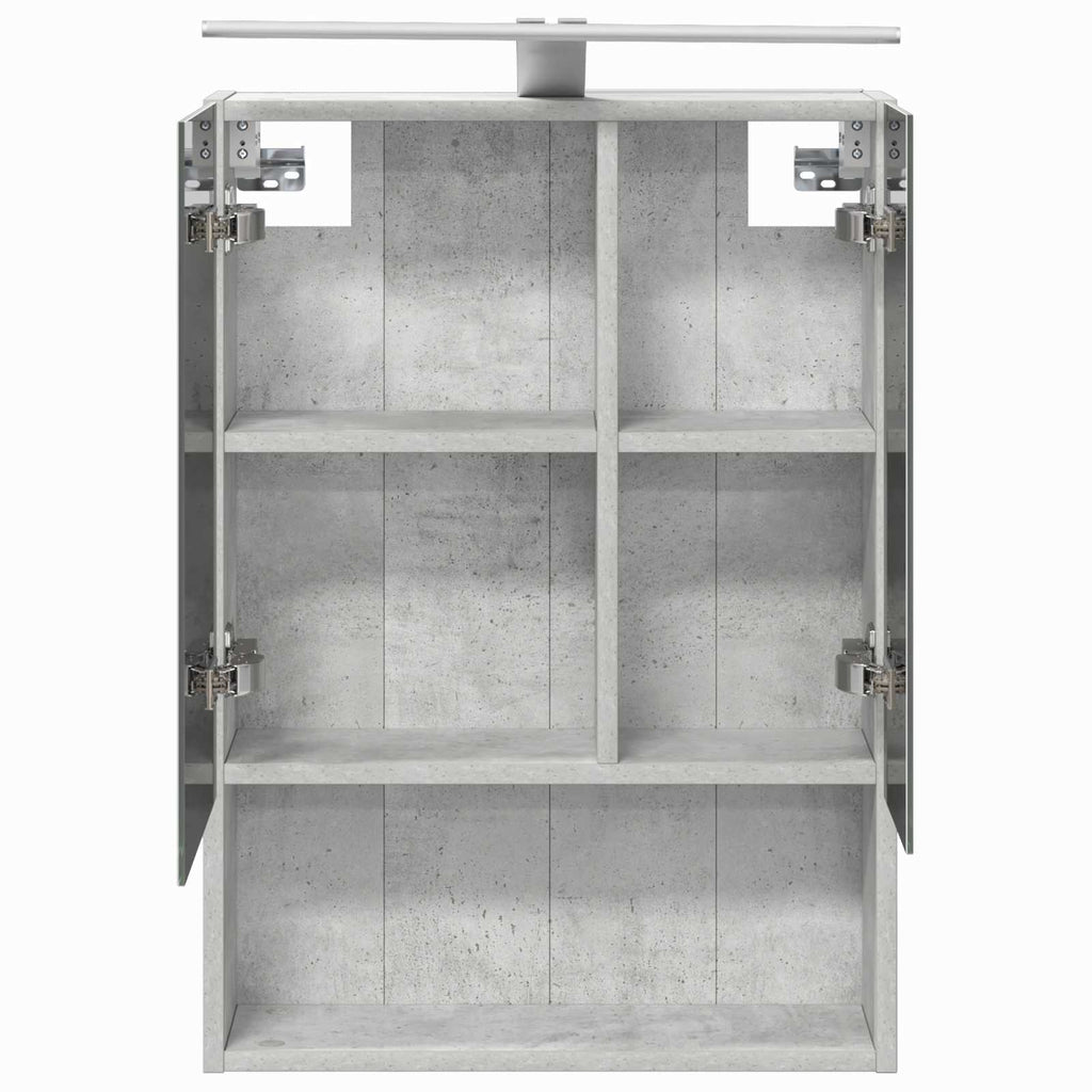 Badezimmerspiegelschrank mit Regal Beton Grau 50 x 14,5 x 70 cm