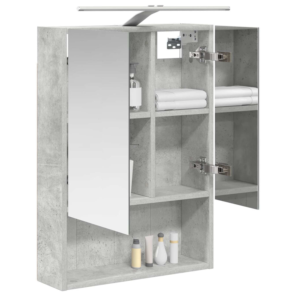 Badezimmerspiegelschrank mit Regal Beton Grau 50 x 14,5 x 70 cm