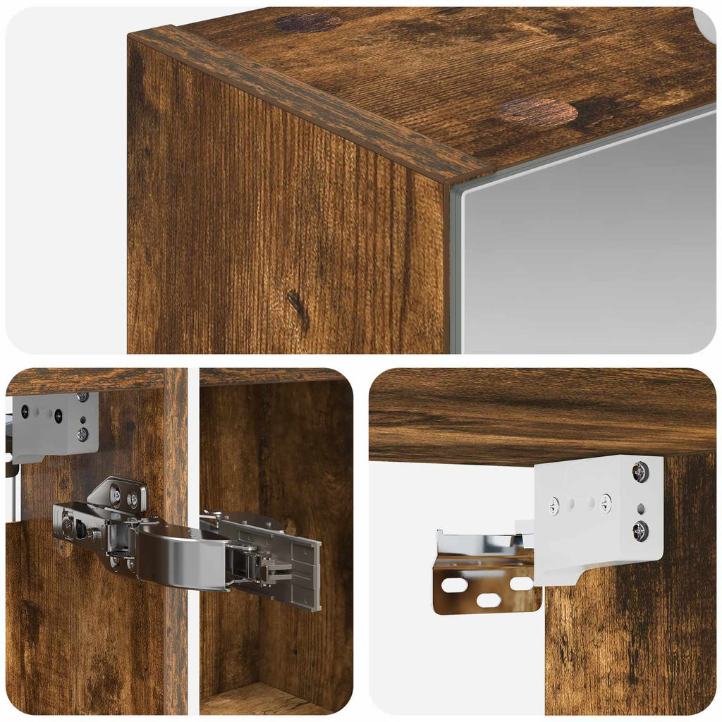 Badezimmerspiegelschrank Geräucherte Eiche 50 x 14,5 x 70 cm