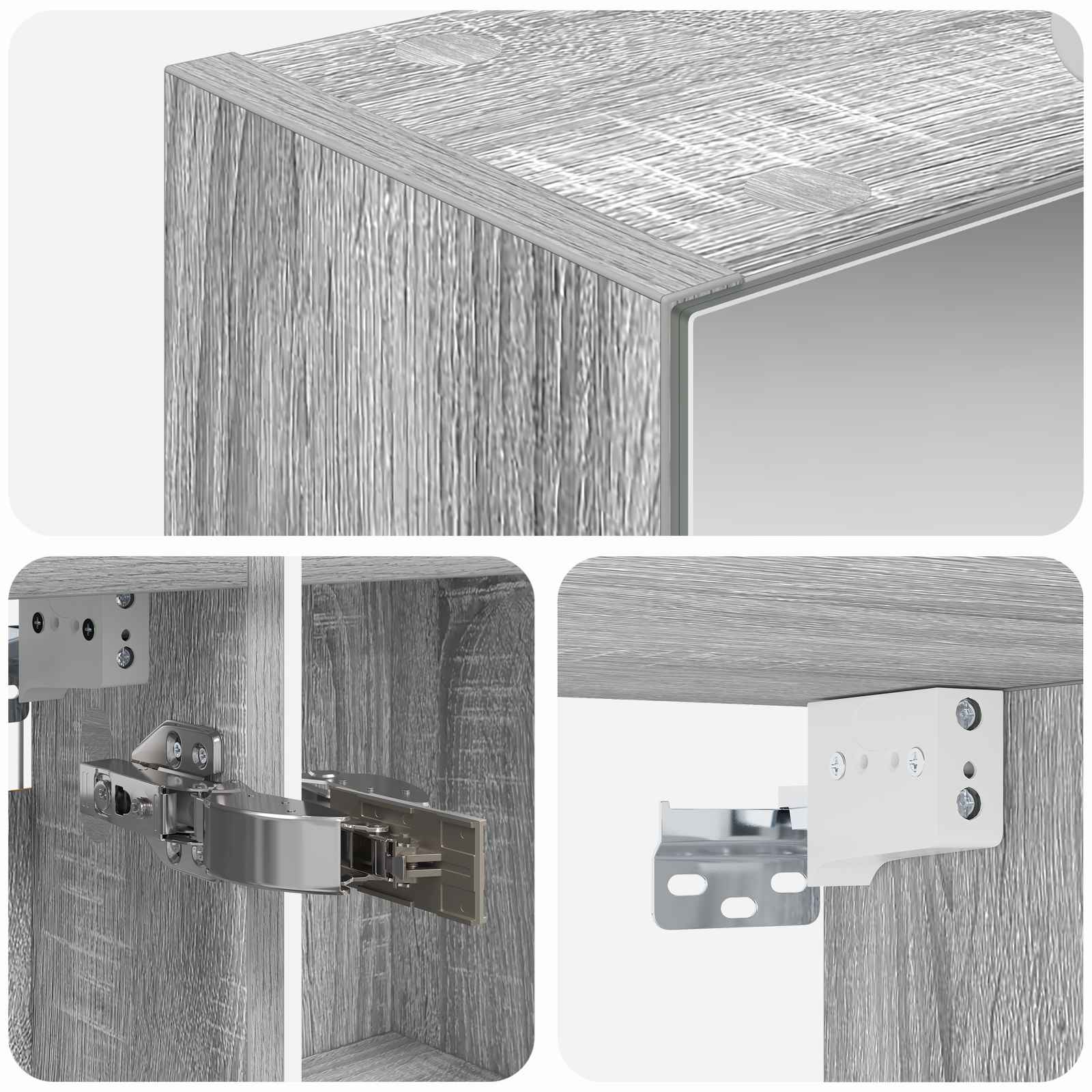 Badezimmerspiegelschrank Graues Sonoma 50 x 14,5 x 70 cm