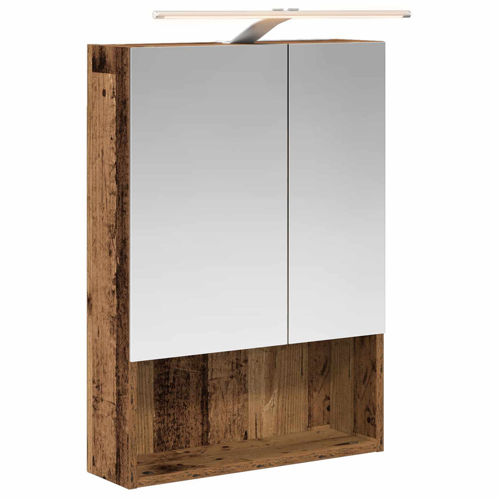 Badezimmerspiegelschrank mit Regal Altholz 50 x 14,5 x 70 cm