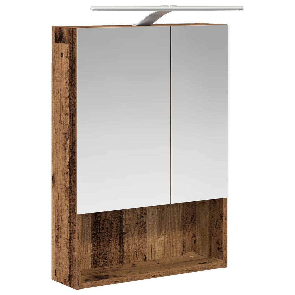 Badezimmerspiegelschrank mit Regal Altholz 50 x 14,5 x 70 cm