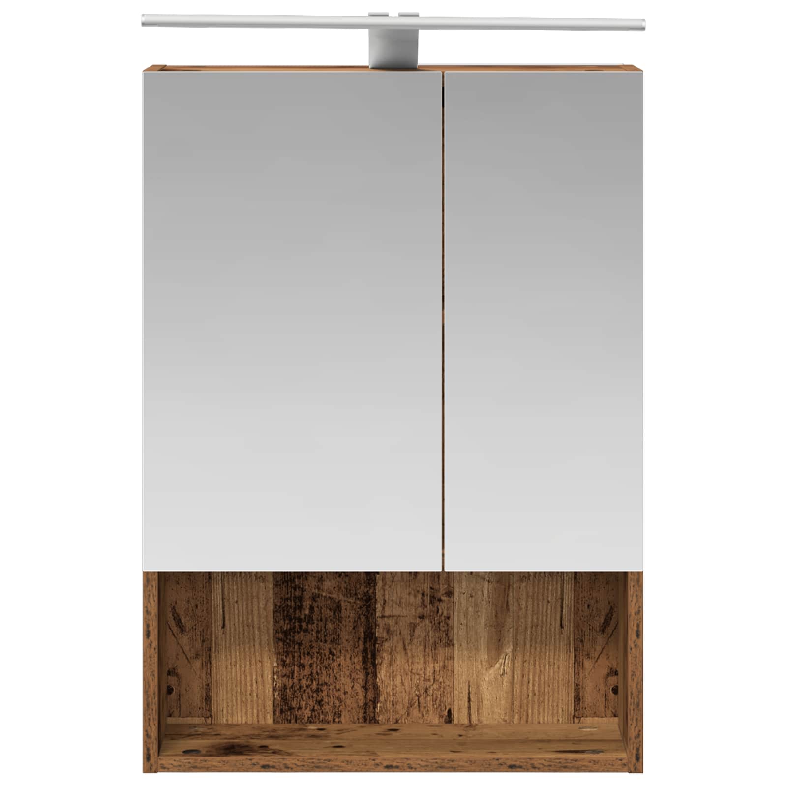 Badezimmerspiegelschrank mit Regal Altholz 50 x 14,5 x 70 cm