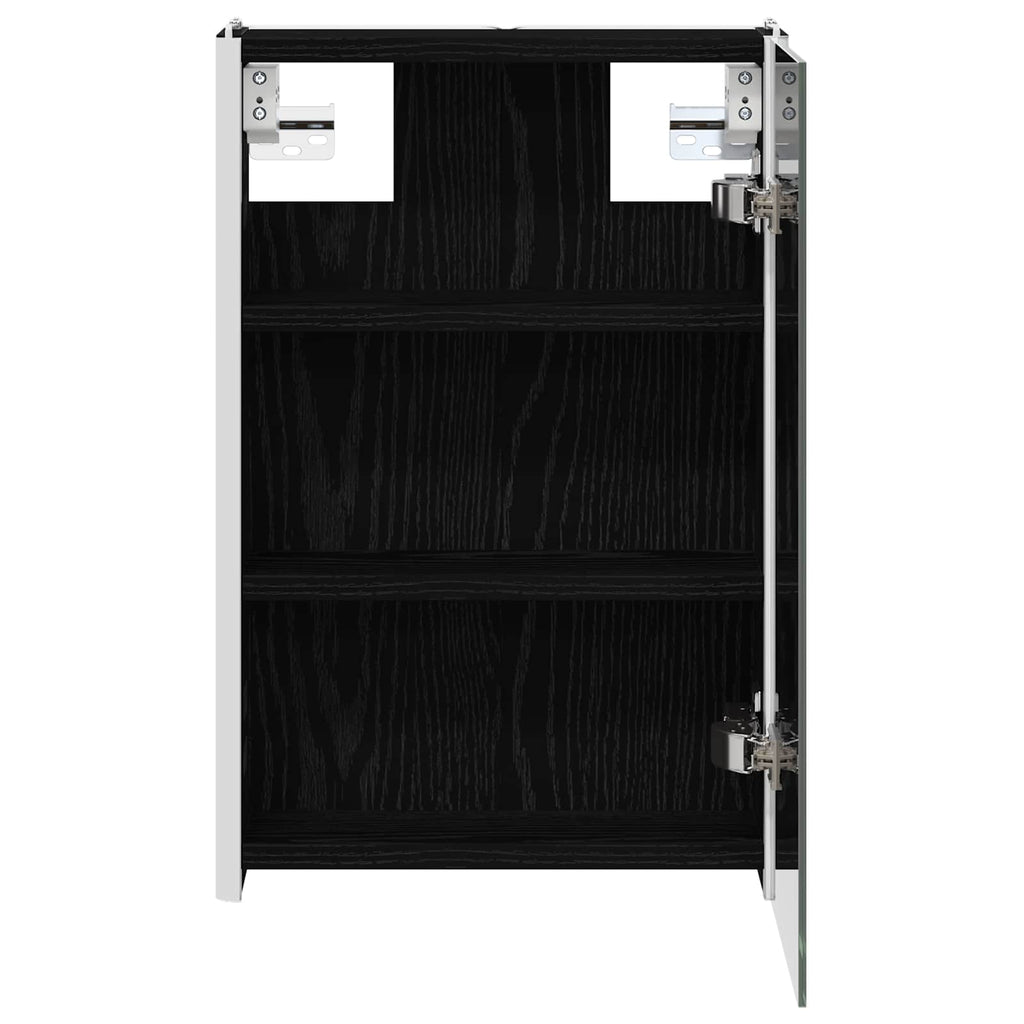 Badezimmerspiegelschrank Schwarz Eichen-Optik 33 x 11,5 x 50 cm