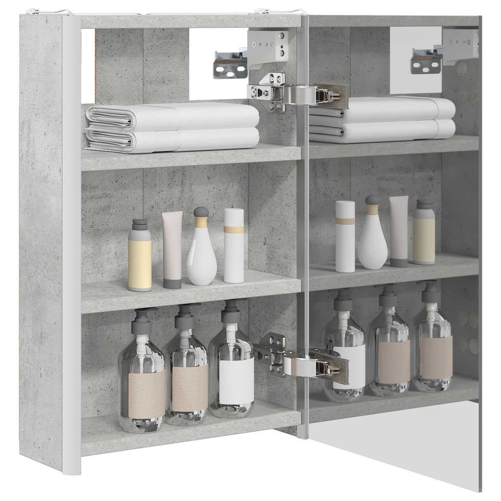 Badezimmerspiegelschrank Beton Grau 33 x 11,5 x 50 cm